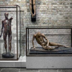 Goppion "A -Class" museum display cases holding religious sculptures